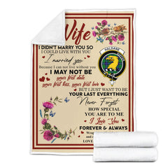 Scots Print Blanket - Haldane Tartan Crest Blanket To My Wife Style, Gift From Scottish Husband