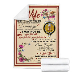 Scots Print Blanket - Houston Tartan Crest Blanket To My Wife Style, Gift From Scottish Husband