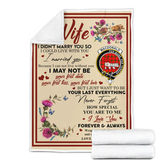 Scots Print Blanket - MacDonald Of Sleat Tartan Crest Blanket To My Wife Style, Gift From Scottish Husband