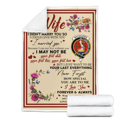 Scots Print Blanket - MacQuarrie Tartan Crest Blanket To My Wife Style, Gift From Scottish Husband