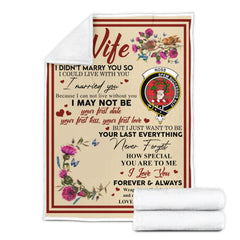 Scots Print Blanket - Ross Tartan Crest Blanket To My Wife Style, Gift From Scottish Husband