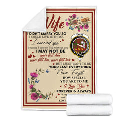 Scots Print Blanket - Skene Tartan Crest Blanket To My Wife Style, Gift From Scottish Husband