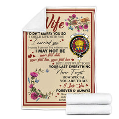 Scots Print Blanket - Wauchope (or Waugh) Tartan Crest Blanket To My Wife Style, Gift From Scottish Husband