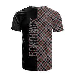 Borthwick Ancient Tartan T-Shirt Half of Me - Cross Style
