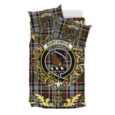 Borthwick Dress Tartan Crest Bedding Set - Golden Thistle Style