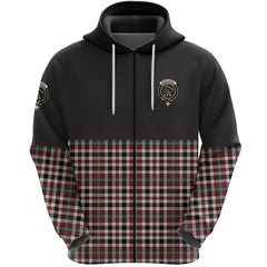 Borthwick Dress Ancient Clan Half Of Tartan Zipper Hoodie