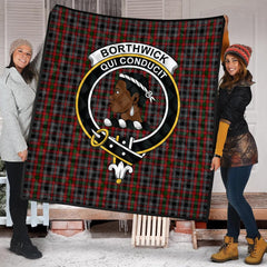 Borthwick Hunting Tartan Crest Quilt