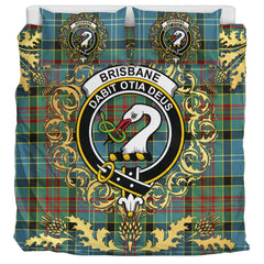 Brisbane Modern Tartan Crest Bedding Set - Golden Thistle Style