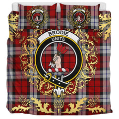 Brodie Dress Tartan Crest Bedding Set - Golden Thistle Style