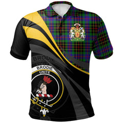 Brodie Hunting Modern Tartan Polo Shirt - Royal Coat Of Arms Style