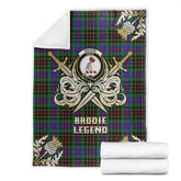 Brodie Hunting Modern Tartan Gold Courage Symbol Blanket