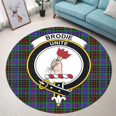 Brodie Hunting Modern Tartan Crest Round Rug
