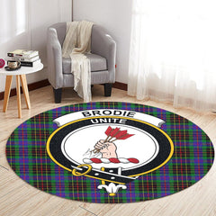 Brodie Hunting Modern Tartan Crest Round Rug