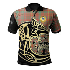 Bruce Ancient Tartan Polo Shirt Viking Wolf