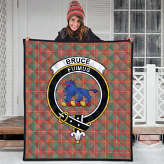 Bruce Ancient Family Tartan Crest Tartan Quilt
