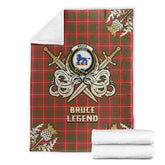 Bruce Modern Tartan Gold Courage Symbol Blanket