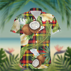 Buchanan Tartan Hawaiian Shirt Hibiscus, Coconut, Parrot, Pineapple - Tropical Garden Shirt