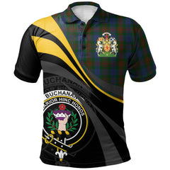 Buchanan Hunting Tartan Polo Shirt - Royal Coat Of Arms Style