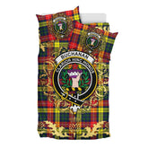 Buchanan Modern Tartan Crest Bedding Set - Golden Thistle Style