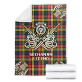 Buchanan Modern Tartan Gold Courage Symbol Blanket