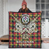 Buchanan Modern Tartan Crest Legend Gold Royal Premium Quilt