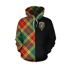 Buchanan Old Sett Tartan Hoodie Half of Me - Cross Style