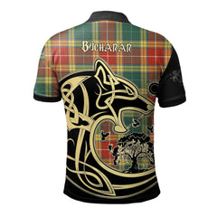 Buchanan Old Sett Tartan Polo Shirt Viking Wolf