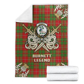 Burnett Ancient Tartan Gold Courage Symbol Blanket