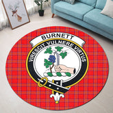 Burnett Modern Tartan Crest Round Rug