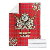 Burnett Modern Tartan Gold Courage Symbol Blanket