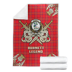 Burnett Modern Tartan Gold Courage Symbol Blanket