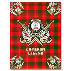 Cameron Modern Tartan Gold Courage Symbol Blanket