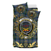 Cameron of Erracht Ancient Tartan Crest Bedding Set - Golden Thistle Style