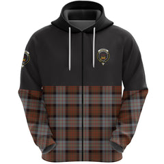 Cameron of Erracht Weathered Clan Half Of Tartan Zipper Hoodie