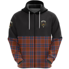 Cameron of Lochiel Ancient Clan Half Of Tartan Zipper Hoodie