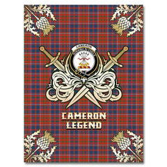 Cameron of Lochiel Ancient Tartan Gold Courage Symbol Blanket