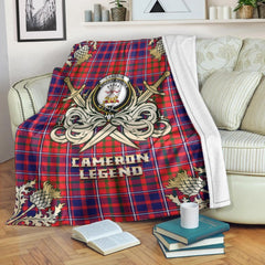 Cameron of Lochiel Modern Tartan Gold Courage Symbol Blanket
