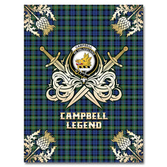 Campbell Argyll Ancient Tartan Gold Courage Symbol Blanket