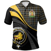 Campbell Argyll Weathered Tartan Polo Shirt - Royal Coat Of Arms Style
