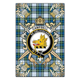 Campbell Dress Ancient Tartan Crest Black Garden Flag - Gold Thistle Style