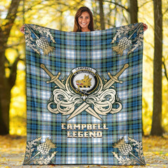 Campbell Dress Ancient Tartan Gold Courage Symbol Blanket