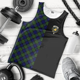 Campbell Modern Tartan Crest Men's Tank Top - Cross Style
