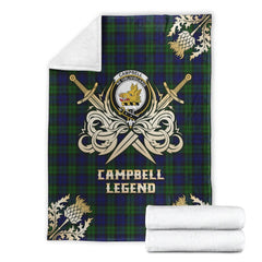 Campbell Modern Tartan Gold Courage Symbol Blanket
