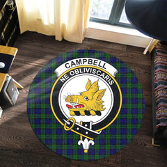 Campbell Modern Tartan Crest Round Rug