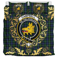 Campbell of Argyll 01 Tartan Crest Bedding Set - Golden Thistle Style