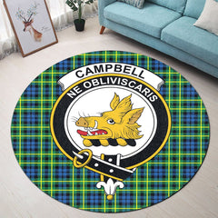 Campbell of Breadalbane Ancient Tartan Crest Round Rug
