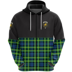 Campbell of Breadalbane Ancient Clan Half Of Tartan Zipper Hoodie