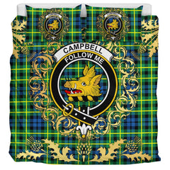 Campbell of Breadalbane Ancient Tartan Crest Bedding Set - Golden Thistle Style