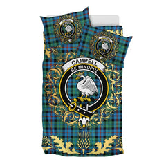 Campbell of Cawdor Ancient Tartan Crest Bedding Set - Golden Thistle Style