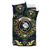 Campbell of Cawdor Modern Tartan Crest Bedding Set - Golden Thistle Style
